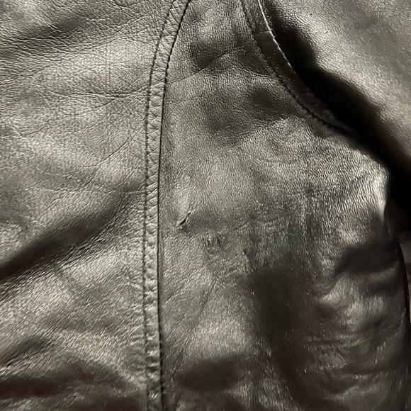AMBITION NEW YORK WOMENS GENUINE BLACK LEATHER JACKET SZ 14 LARGE BLAZER - Picture 7 of 10